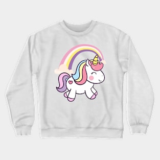 Cute Unicorn With Rainbows Crewneck Sweatshirt